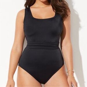 BLACK TANK WRAP ONE PIECE SWIMSUIT